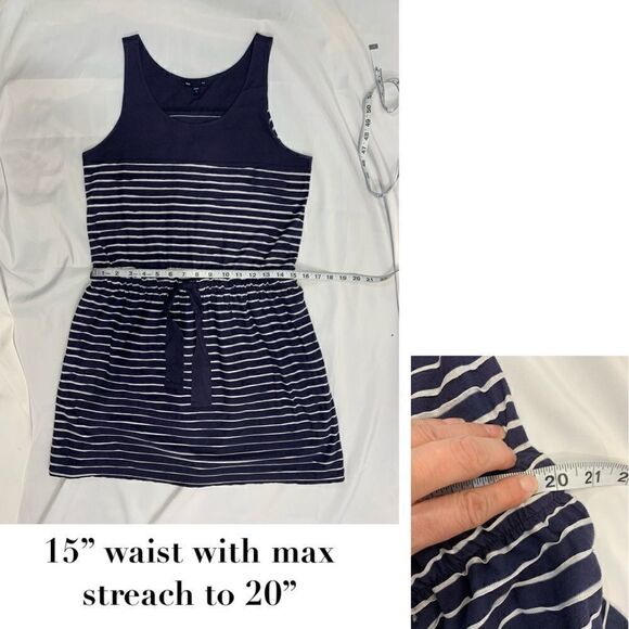 $5 add on item, Gap Navy-white striped cinched tie waist dress - Picture 11 of 13